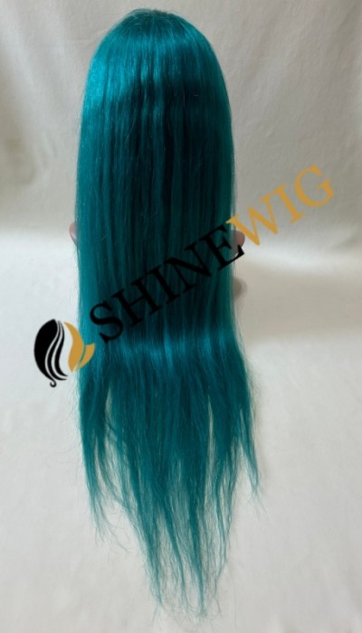 22inch green color straight remy human hair lace front  wig  from shinewig