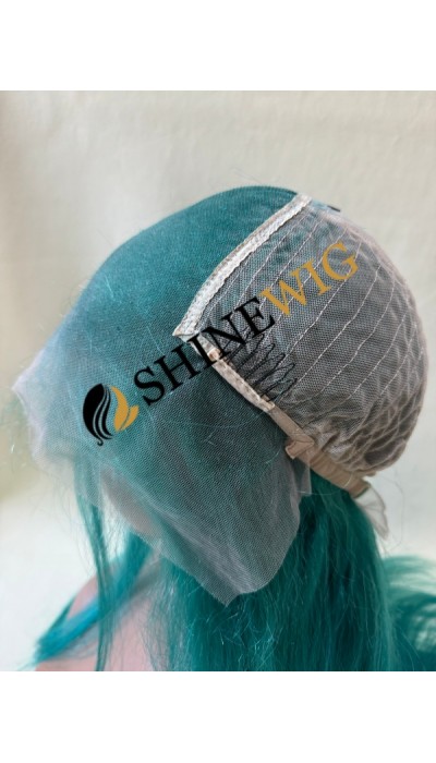 26inch green color straight remy human hair lace front  wig  from shinewig