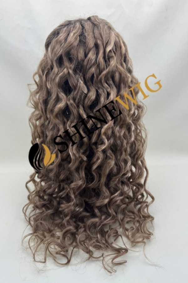 26inch Premium luxury fuller hair ends ombre balayage color wavy HD lace front wig from shinewig