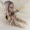 32inch Premium luxury Remy human hair fuller hair ends ombre dark roots balayage blonde color wavy HD lace front wig from shinewig