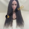 28inch Premium luxury BEST Virgin human hair fuller hair ends highlights color curly HD lace front wig from shinewig