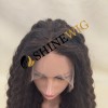 28inch Premium luxury BEST Virgin human hair fuller hair ends highlights color curly HD lace front wig from shinewig