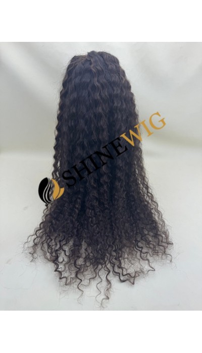 28inch Premium luxury BEST Virgin human hair fuller hair ends highlights color curly HD lace front wig from shinewig