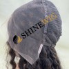 28inch Premium luxury BEST Virgin human hair fuller hair ends highlights color curly HD lace front wig from shinewig
