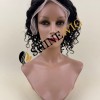10 inch 1B curly  remy human hair lace front wig from shinewig