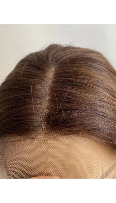 14inch BAYALAGE COLOR  natural hairline with small knots super high quality Chinese virgin human hair lace front celebrity wig
