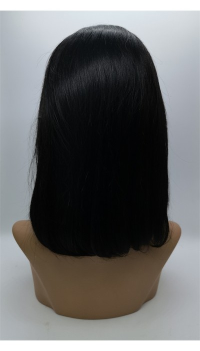 12inch 1B straight Chinese remy human hair bob style closure lace front wig shinewig