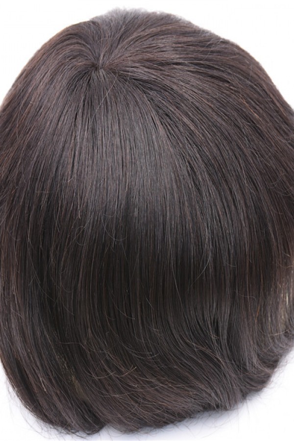 Virgin human hair natural straight toupee