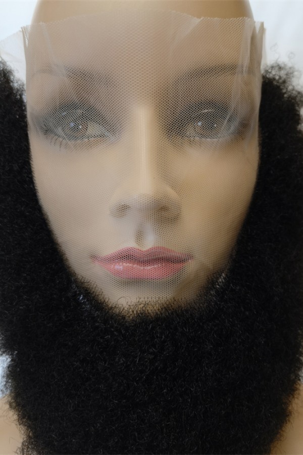 Natural color kinky afro full lace beards from shinewig