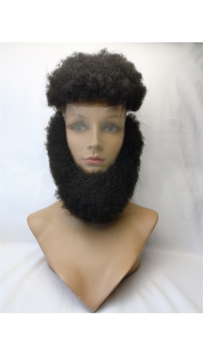 Natural color kinky afro full lace beards from shinewig