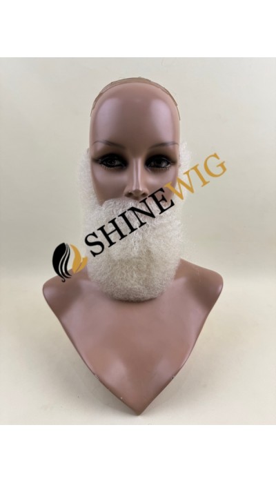 Platinum blonde/ white color  kinky afro full lace beards from shinewig