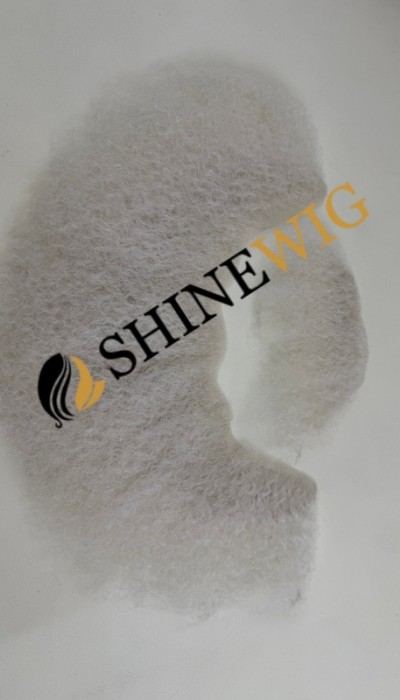 Platinum blonde/ white color  kinky afro full lace beards from shinewig