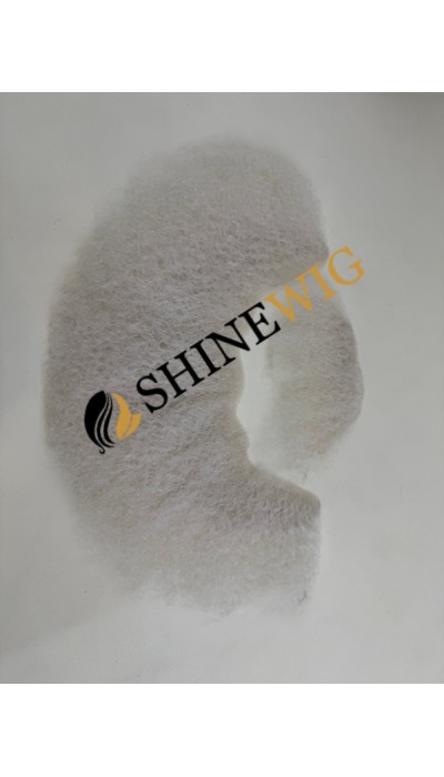 Platinum blonde/ white color  kinky afro full lace beards from shinewig