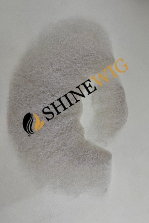 Platinum blonde/ white color  kinky afro full lace beards from shinewig