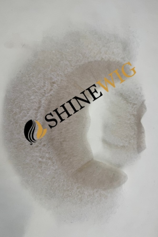 Platinum blonde/ white color  kinky afro full lace beards from shinewig