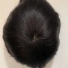 Natural straight silk with PU thin skin base toupee