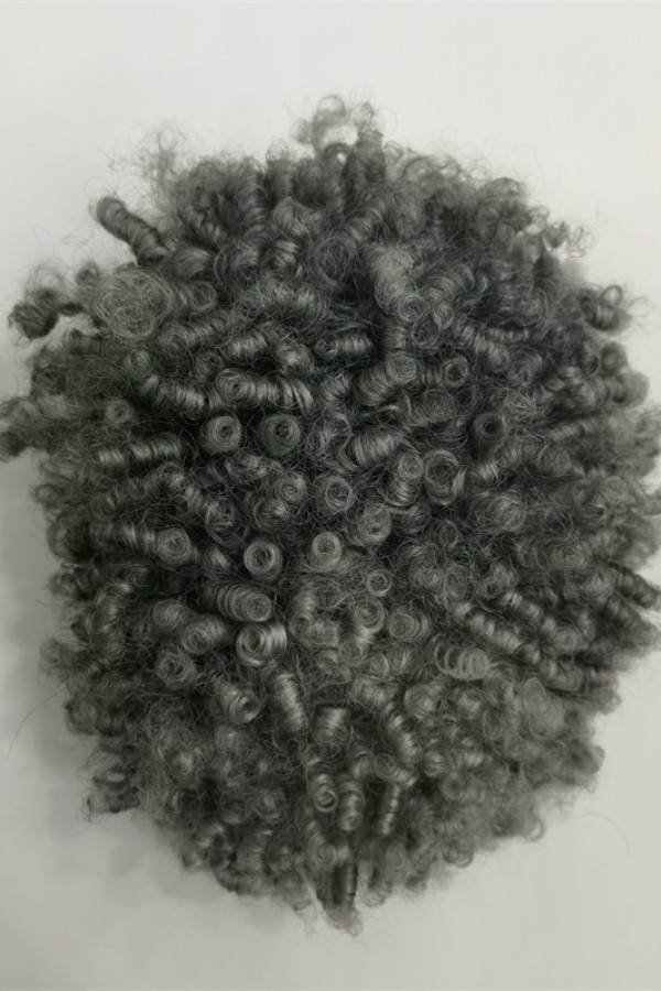 Curly  1B mixed grey color full lace Toupee