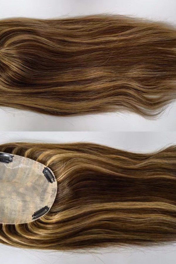 16inch Chinese Virgin human hair natural straight top quality celebrity women topper toupee