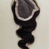 16inch Chinese remy human hair body wave lace with pu hair topper