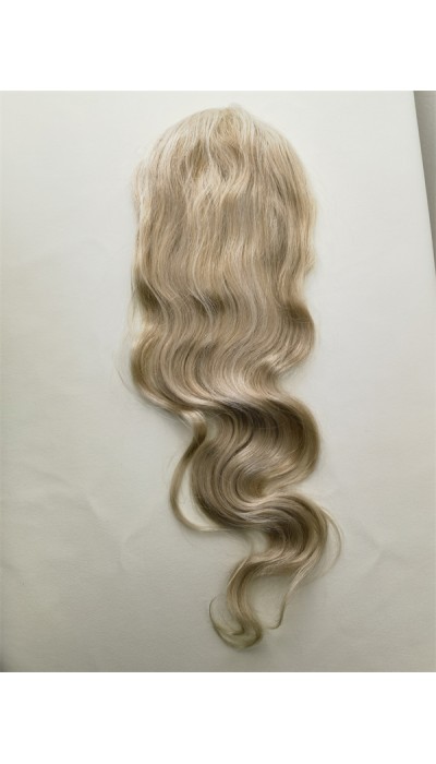 16inch Chinese Virgin human hair blonde balayage color lace and pu base hair topper from shinewig