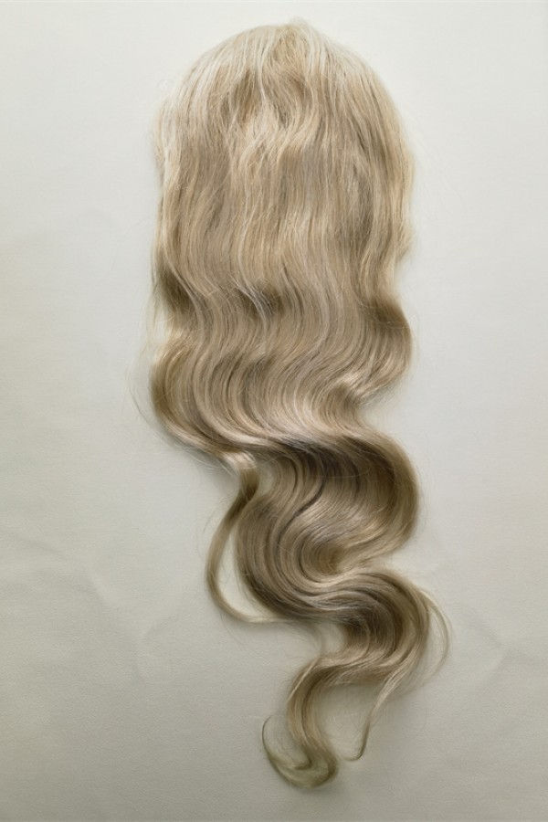 16inch Chinese Virgin human hair blonde balayage color lace and pu base hair topper from shinewig