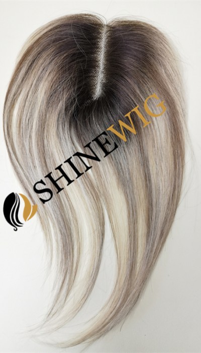 10inch remy human hair blonde color full lace base hair topper from shinewig