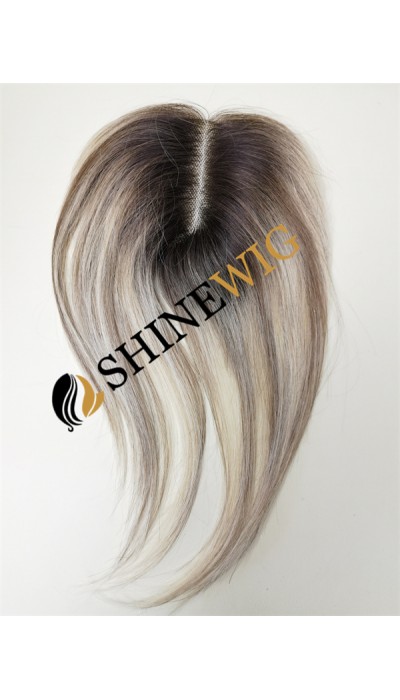 10inch remy human hair blonde color full lace base hair topper from shinewig