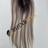 12inch brown and blonde balayage color full lace base hair topper from shinewig