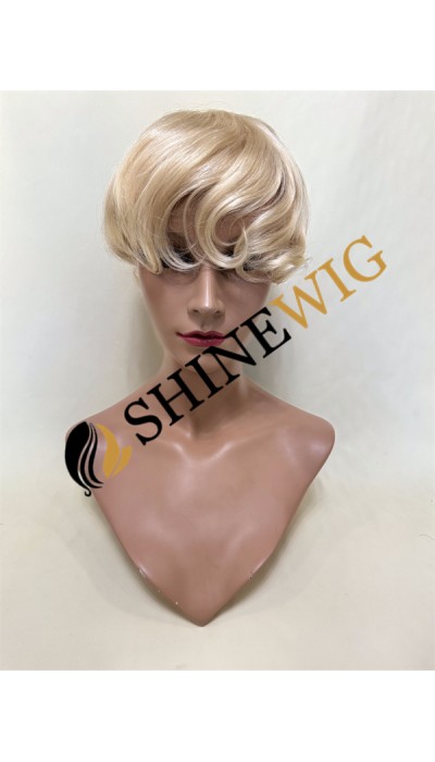 Golden Blonde 613  color full lace Toupee