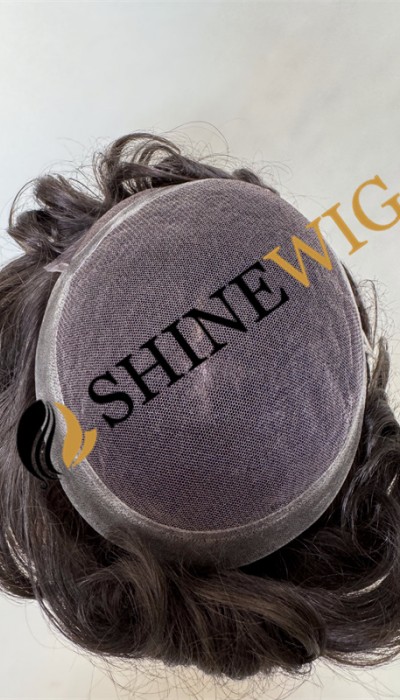 Brown wavy pu and lace  Toupee