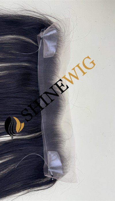 14inch natural color straight  Chinese Remy human hair  lace hairline topper from shinewig