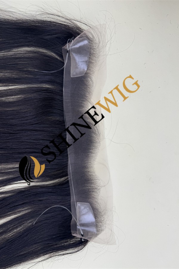 14inch natural color straight  Chinese Remy human hair  lace hairline topper from shinewig