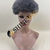 Gray color  Afro  full lace Toupee from shinewig