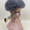 Gray color  Afro  full lace Toupee from shinewig