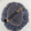 Gray color  Afro  full lace Toupee from shinewig