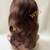 16inch Remy human hair medium brown color body wave lace and pu base hair topper from shinewig