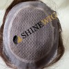 16inch Remy human hair medium brown color body wave lace and pu base hair topper from shinewig