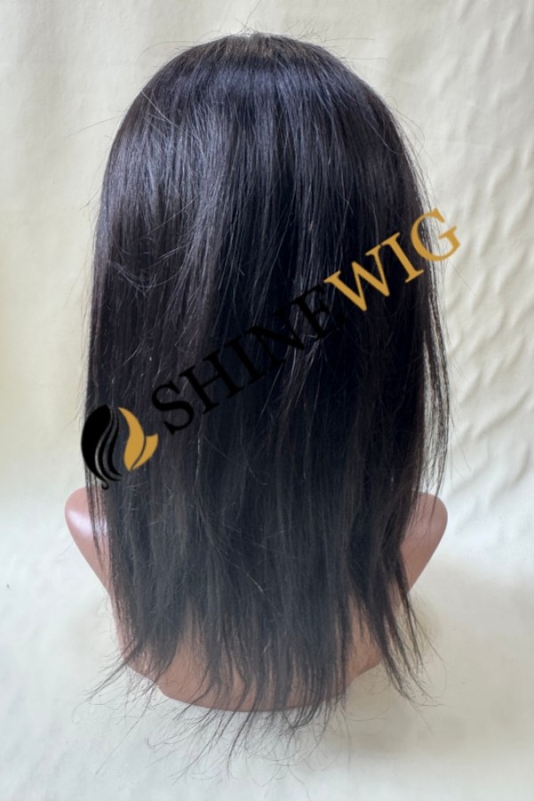 12inch HUMAN HAIR natural straight full lace base hair topper from shinewig