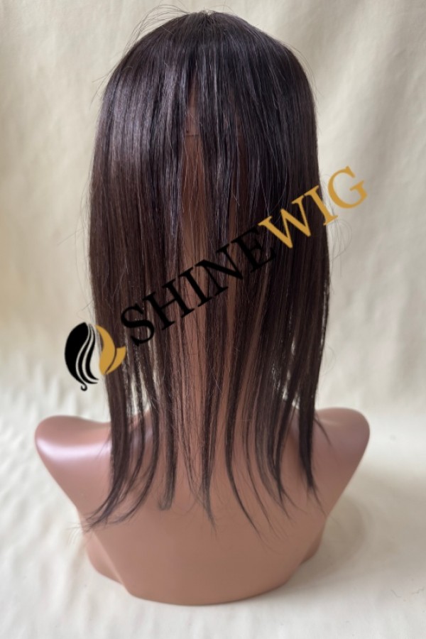 12inch HUMAN HAIR dark brown  lace with wefted topper from shinewig