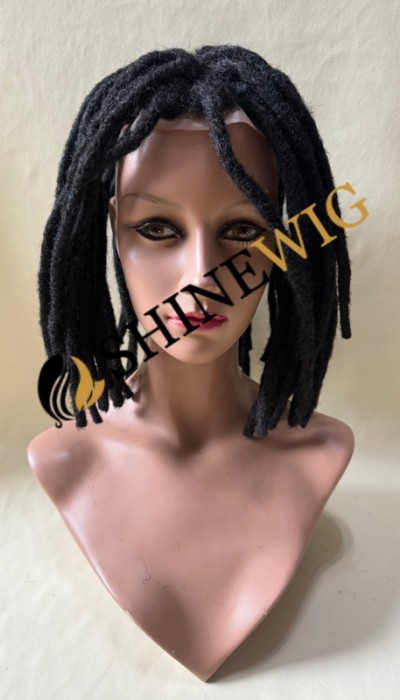 10INCH Natural color kinky afro mono base dreadlocks braids toupee from shinewig