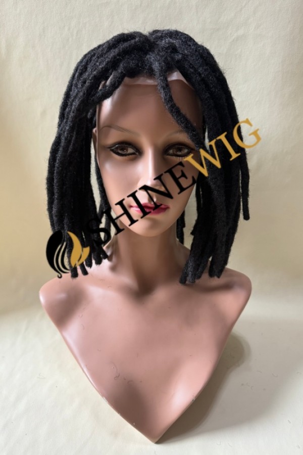 10INCH Natural color kinky afro mono base dreadlocks braids toupee from shinewig
