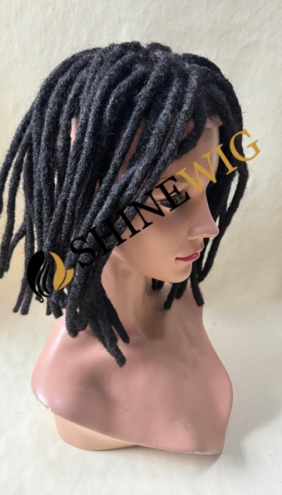 10INCH Natural color kinky afro mono base dreadlocks braids toupee from shinewig