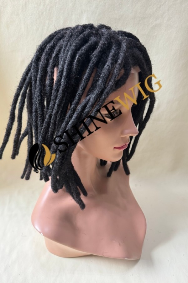 10INCH Natural color kinky afro mono base dreadlocks braids toupee from shinewig