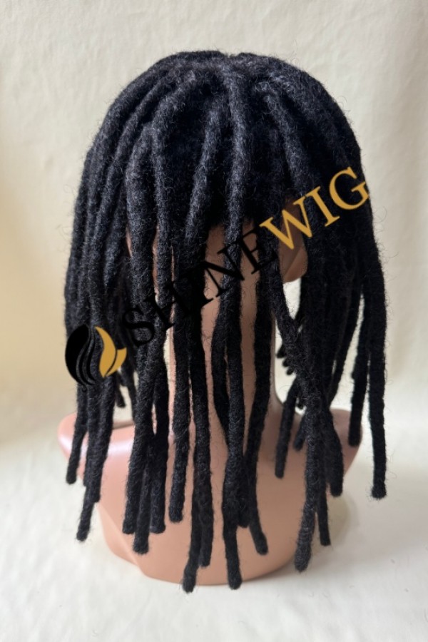 10INCH Natural color kinky afro mono base dreadlocks braids toupee from shinewig