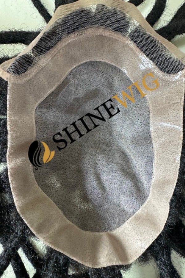 10INCH Natural color kinky afro mono base dreadlocks braids toupee from shinewig