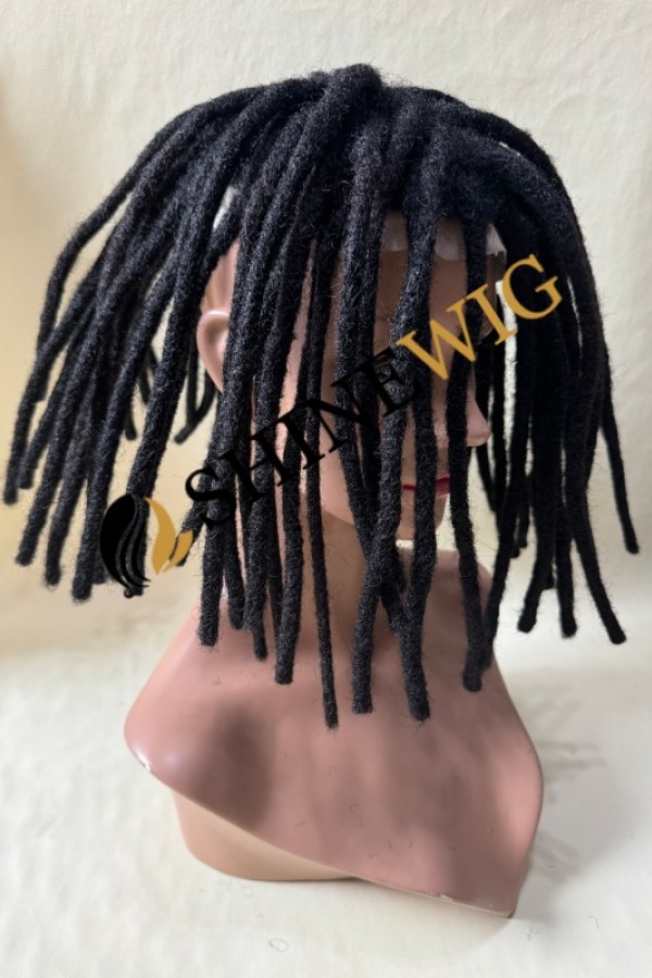 12INCH Natural color kinky afro FULL LACE base dreadlocks braids toupee from shinewig