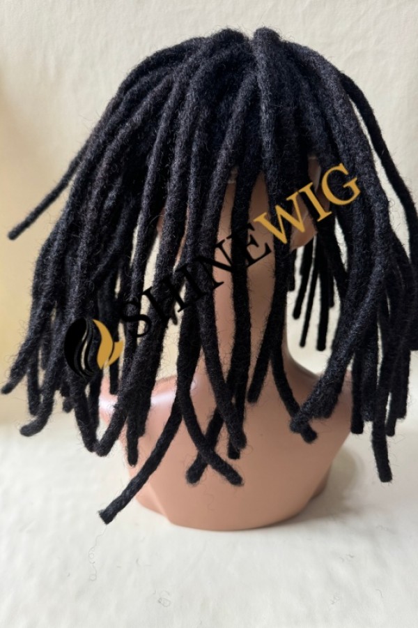 12INCH Natural color kinky afro FULL LACE base dreadlocks braids toupee from shinewig