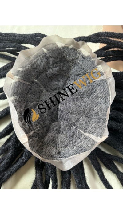 12INCH Natural color kinky afro FULL LACE base dreadlocks braids toupee from shinewig