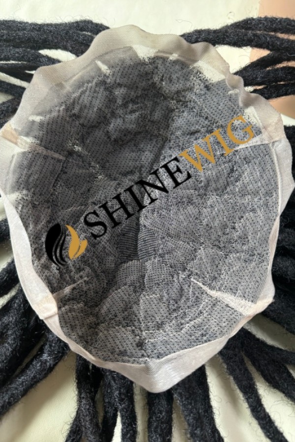 12INCH Natural color kinky afro FULL LACE base dreadlocks braids toupee from shinewig