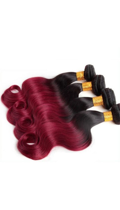 18inch body wave Ombre color brazilian virgin human hair weft